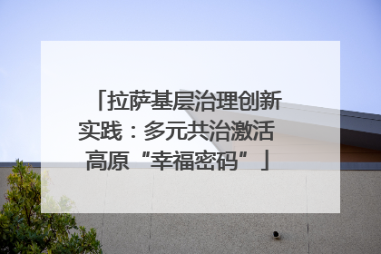 拉萨基层治理创新实践：多元共治激活高原“幸福密码”