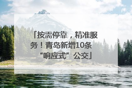 按需停靠，精准服务！青岛新增10条“响应式”公交
