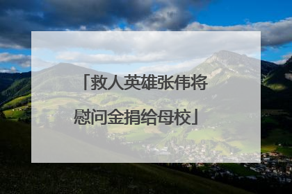 救人英雄张伟将慰问金捐给母校