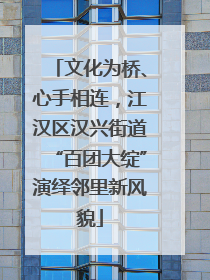 文化为桥、心手相连，江汉区汉兴街道“百团大绽”演绎邻里新风貌