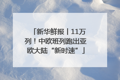 新华鲜报丨11万列！中欧班列跑出亚欧大陆“新时速”