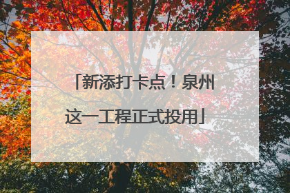 新添打卡点！泉州这一工程正式投用