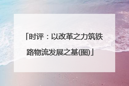 时评：以改革之力筑铁路物流发展之基(图)