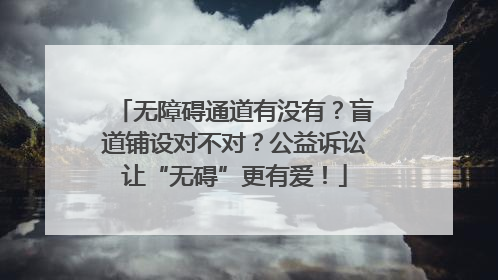 无障碍通道有没有？盲道铺设对不对？公益诉讼让“无碍”更有爱！