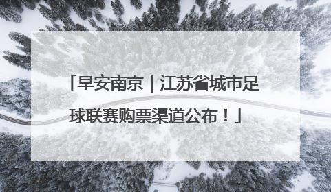 早安南京｜江苏省城市足球联赛购票渠道公布！