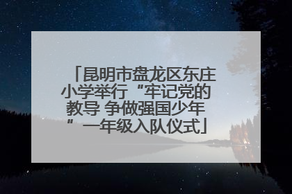 昆明市盘龙区东庄小学举行“牢记党的教导 争做强国少年”一年级入队仪式