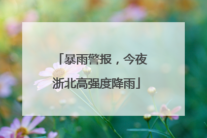暴雨警报，今夜浙北高强度降雨