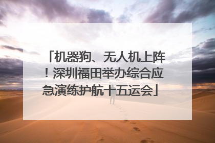 机器狗、无人机上阵！深圳福田举办综合应急演练护航十五运会