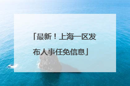 最新！上海一区发布人事任免信息