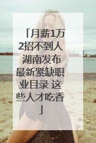 月薪1万2招不到人 湖南发布最新紧缺职业目录 这些人才吃香