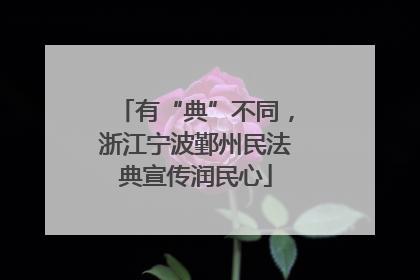 有“典”不同，浙江宁波鄞州民法典宣传润民心