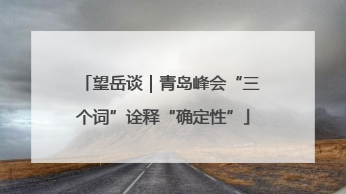 望岳谈｜青岛峰会“三个词”诠释“确定性”