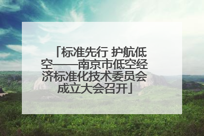标准先行 护航低空——南京市低空经济标准化技术委员会成立大会召开