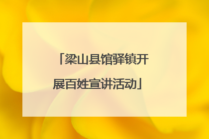梁山县馆驿镇开展百姓宣讲活动
