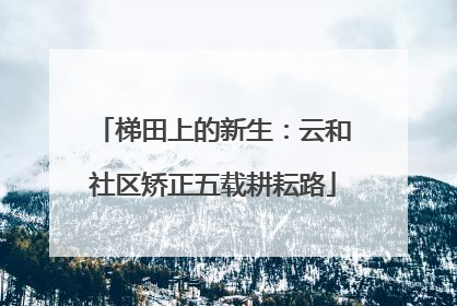 梯田上的新生：云和社区矫正五载耕耘路