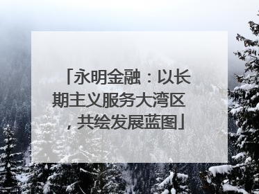 永明金融：以长期主义服务大湾区，共绘发展蓝图