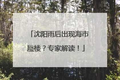 沈阳雨后出现海市蜃楼？专家解读！