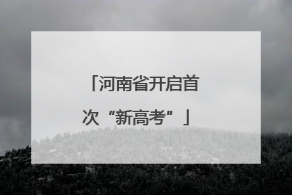 河南省开启首次“新高考”