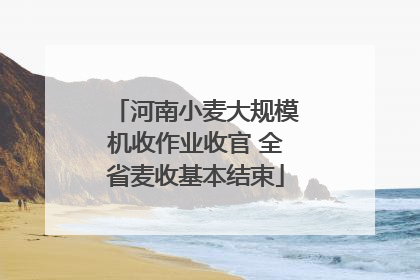 河南小麦大规模机收作业收官 全省麦收基本结束