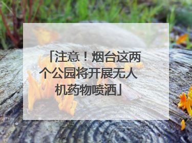 注意！烟台这两个公园将开展无人机药物喷洒