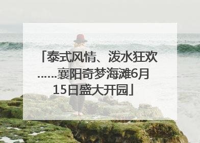 泰式风情、泼水狂欢……襄阳奇梦海滩6月15日盛大开园