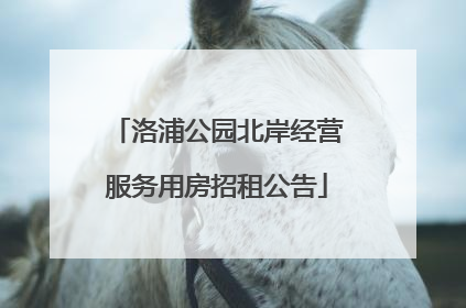 洛浦公园北岸经营服务用房招租公告