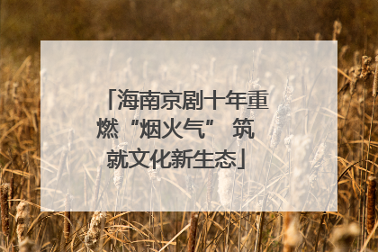 海南京剧十年重燃“烟火气” 筑就文化新生态