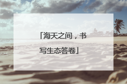 海天之间，书写生态答卷