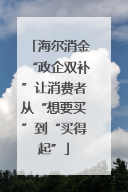 海尔消金“政企双补”让消费者从“想要买”到“买得起”
