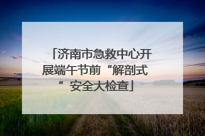 济南市急救中心开展端午节前“解剖式”安全大检查