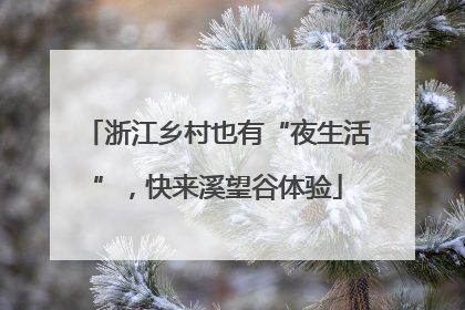 浙江乡村也有“夜生活”，快来溪望谷体验