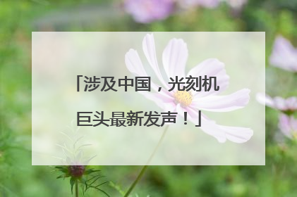 涉及中国，光刻机巨头最新发声！