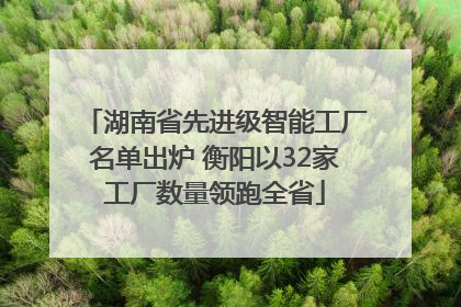 湖南省先进级智能工厂名单出炉 衡阳以32家工厂数量领跑全省