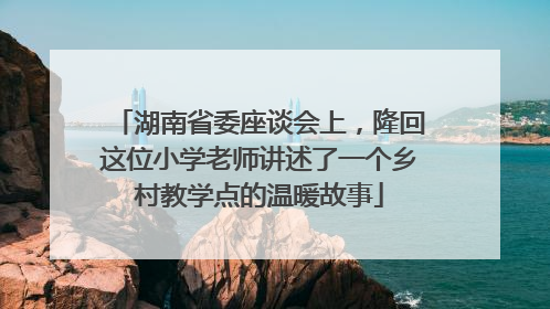 湖南省委座谈会上，隆回这位小学老师讲述了一个乡村教学点的温暖故事