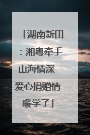 湖南新田：湘粤牵手山海情深 爱心捐赠情暖学子