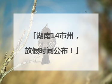 湖南14市州，放假时间公布！