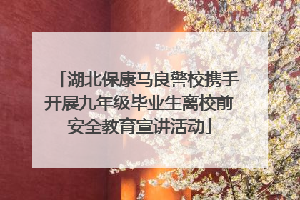 湖北保康马良警校携手开展九年级毕业生离校前安全教育宣讲活动
