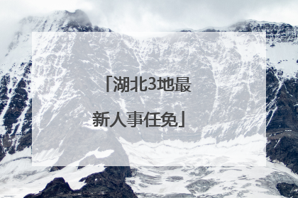 湖北3地最新人事任免