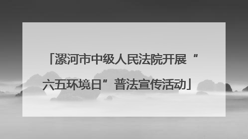 漯河市中级人民法院开展“六五环境日”普法宣传活动