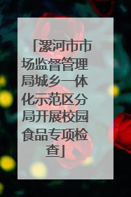漯河市市场监督管理局城乡一体化示范区分局开展校园食品专项检查