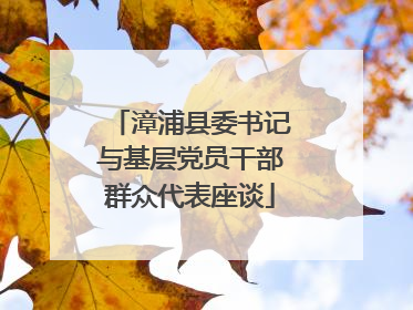 漳浦县委书记与基层党员干部群众代表座谈