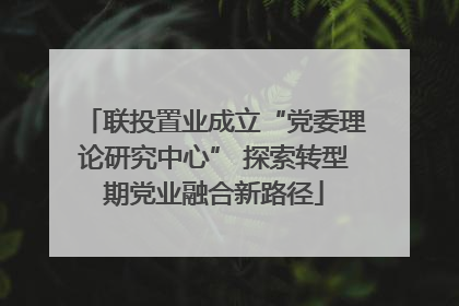 联投置业成立“党委理论研究中心” 探索转型期党业融合新路径