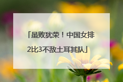 虽败犹荣！中国女排2比3不敌土耳其队