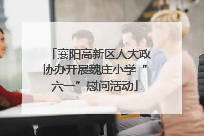 襄阳高新区人大政协办开展魏庄小学“六一”慰问活动
