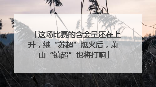 这场比赛的含金量还在上升，继“苏超”爆火后，萧山“镇超”也将打响