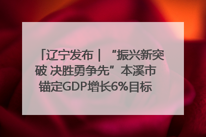 辽宁发布｜“振兴新突破 决胜勇争先”本溪市锚定GDP增长6%目标推进十项重点工作