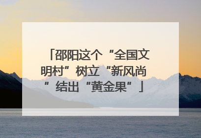 邵阳这个“全国文明村”树立“新风尚”结出“黄金果”