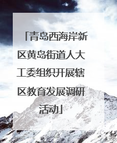 青岛西海岸新区黄岛街道人大工委组织开展辖区教育发展调研活动