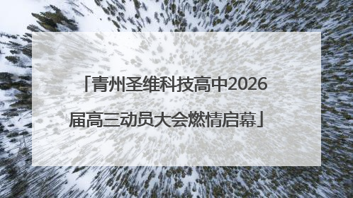 青州圣维科技高中2026届高三动员大会燃情启幕