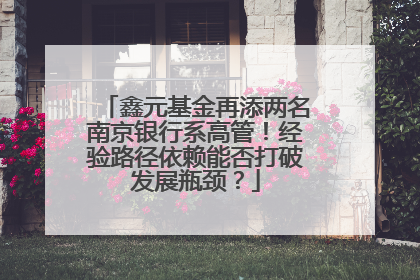 鑫元基金再添两名南京银行系高管！经验路径依赖能否打破发展瓶颈？
